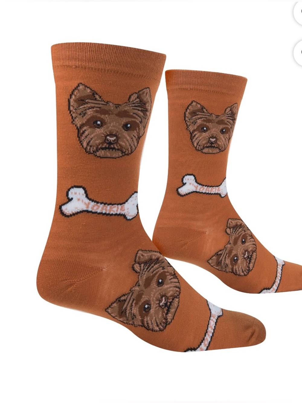 CRAZY SOCKS WOMEN CREW SOCKS YORKIE DOG PUPPY LOVERS NOVELTY FUN GIFT ONE PAIR